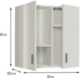 13Casa Gardenia B01 Mobile Multiuso, 59X26,5X60 H cm, Bianco, Melamina