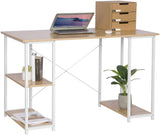Scrivania con Libreria Scrivania per Computer in Acciaio Legno 3 Ripiani Tavolo