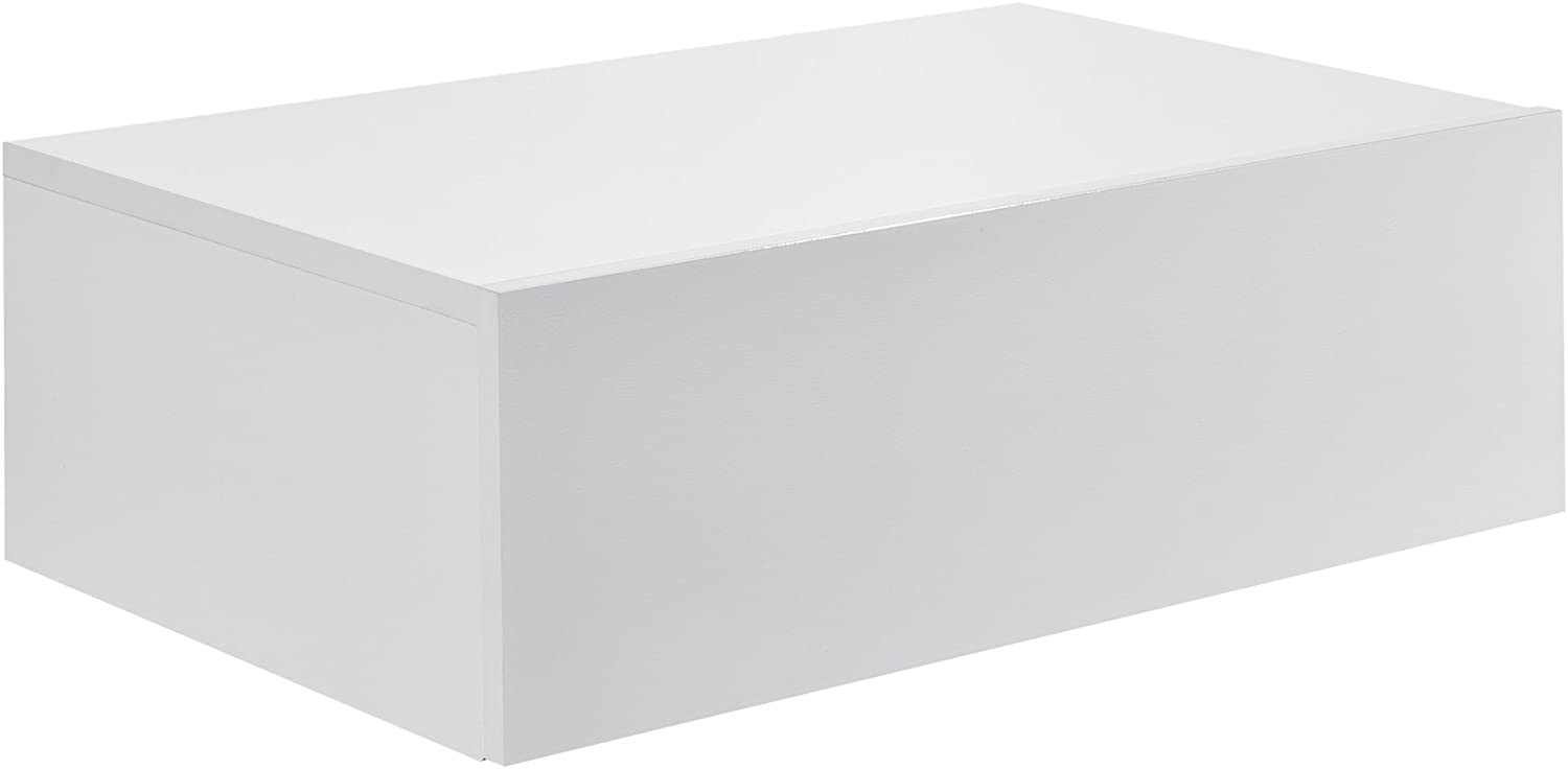 Mensola da Parete con cassetto - Bianco Opaco - 46x30x15cm – Vicco