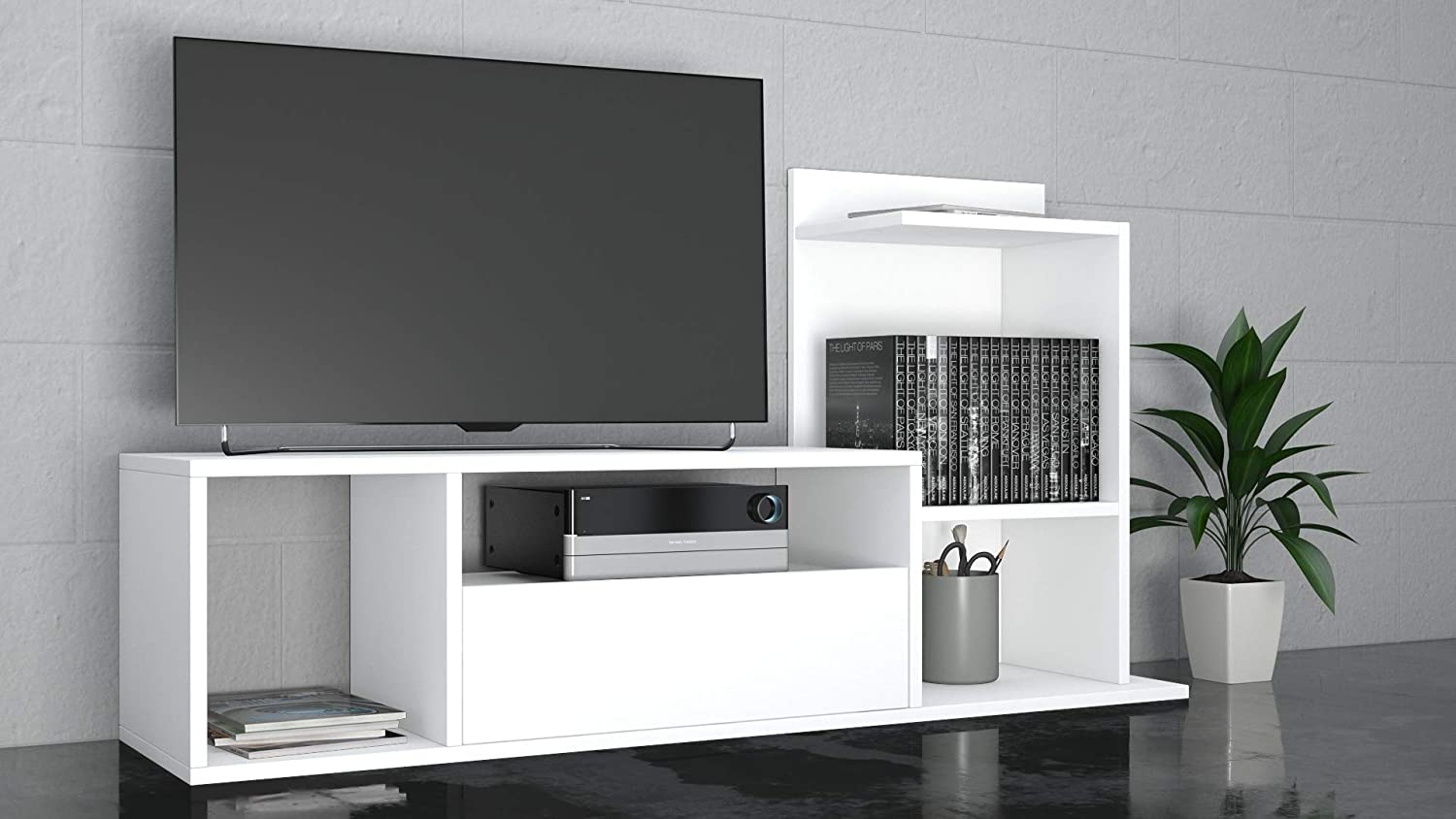 Mobile TV Bianco Elegante perfetta per la Televisione – Vicco