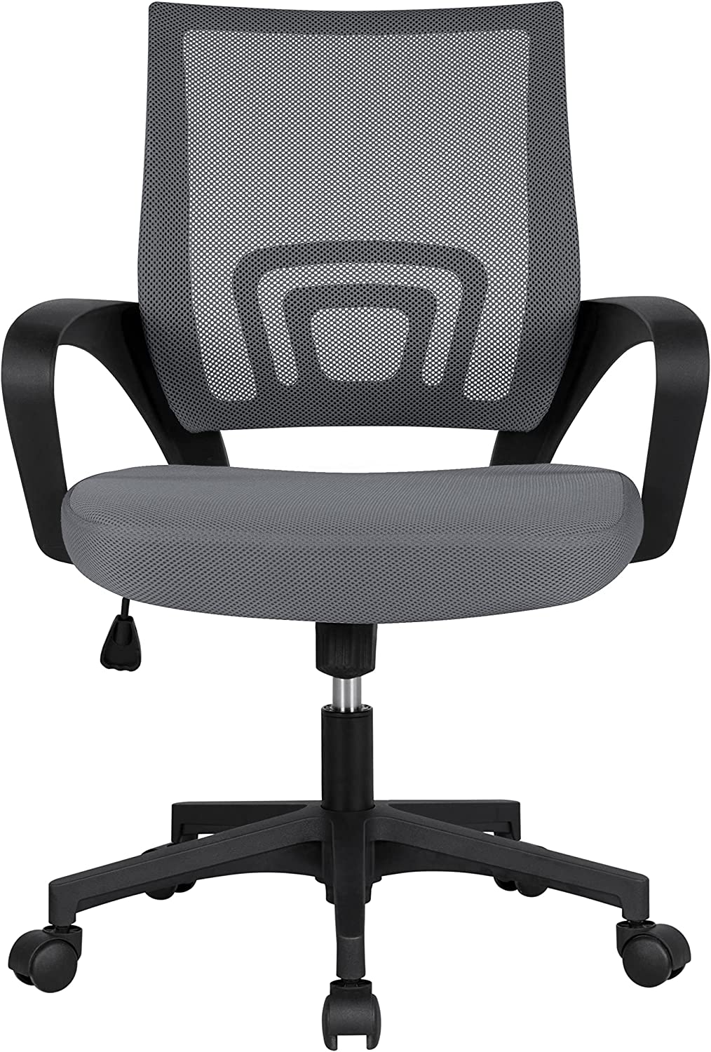 Sedia da ufficio ergonomica con altezza regolabile rosso e grigio