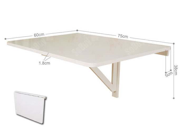 Tavolo da Muro Pieghevole,con Lavagna,75 * 50 cm, Bianco – Vicco