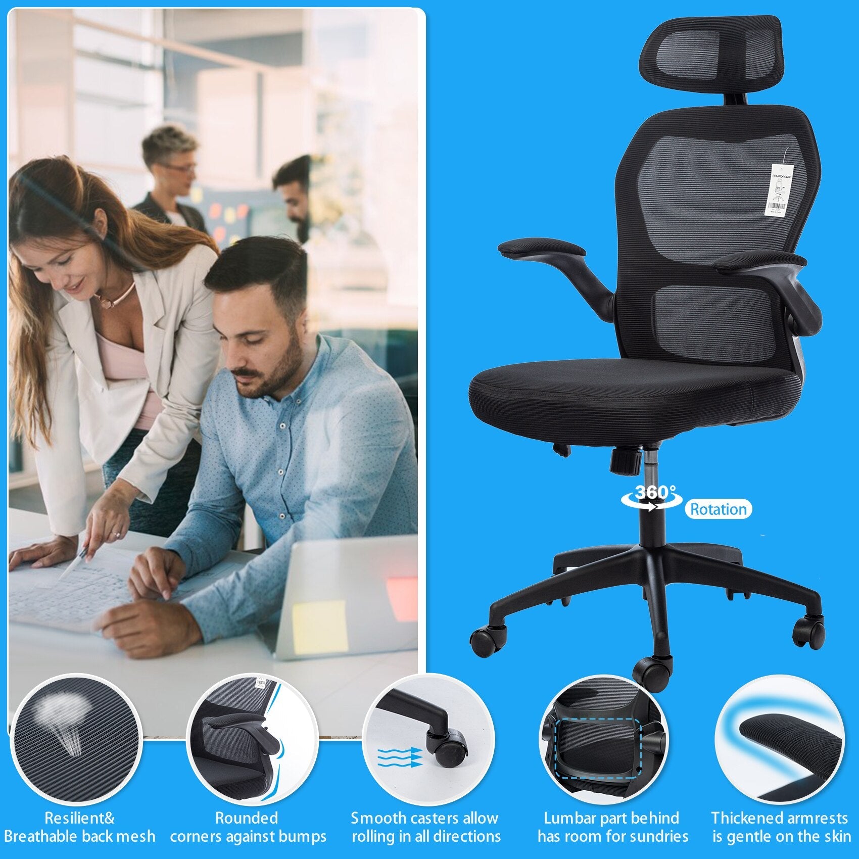 Sedia da ufficio sedia reclinabile sedia girevole per Computer – Vicco
