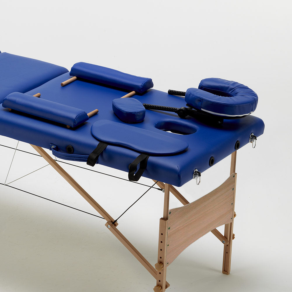 Lettino massaggio professionale 3 zone in legno, pieghevole e portatile x  estetiste
