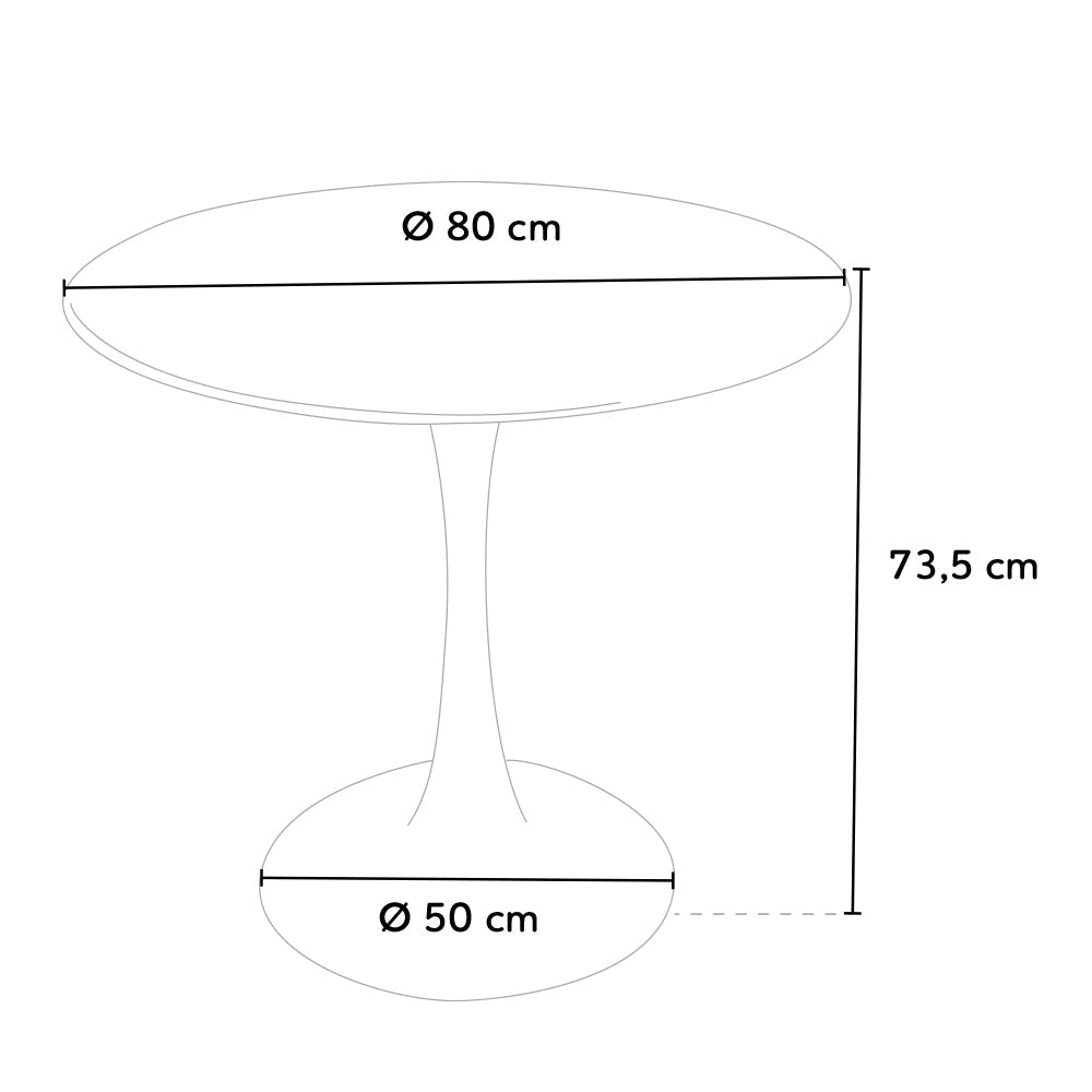 Tavolo Tulip rotondo nero e bianco per bar e soggiorno – Vicco