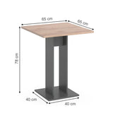 Tavolo da pranzo " 65x65 cm antracite/goldcraft