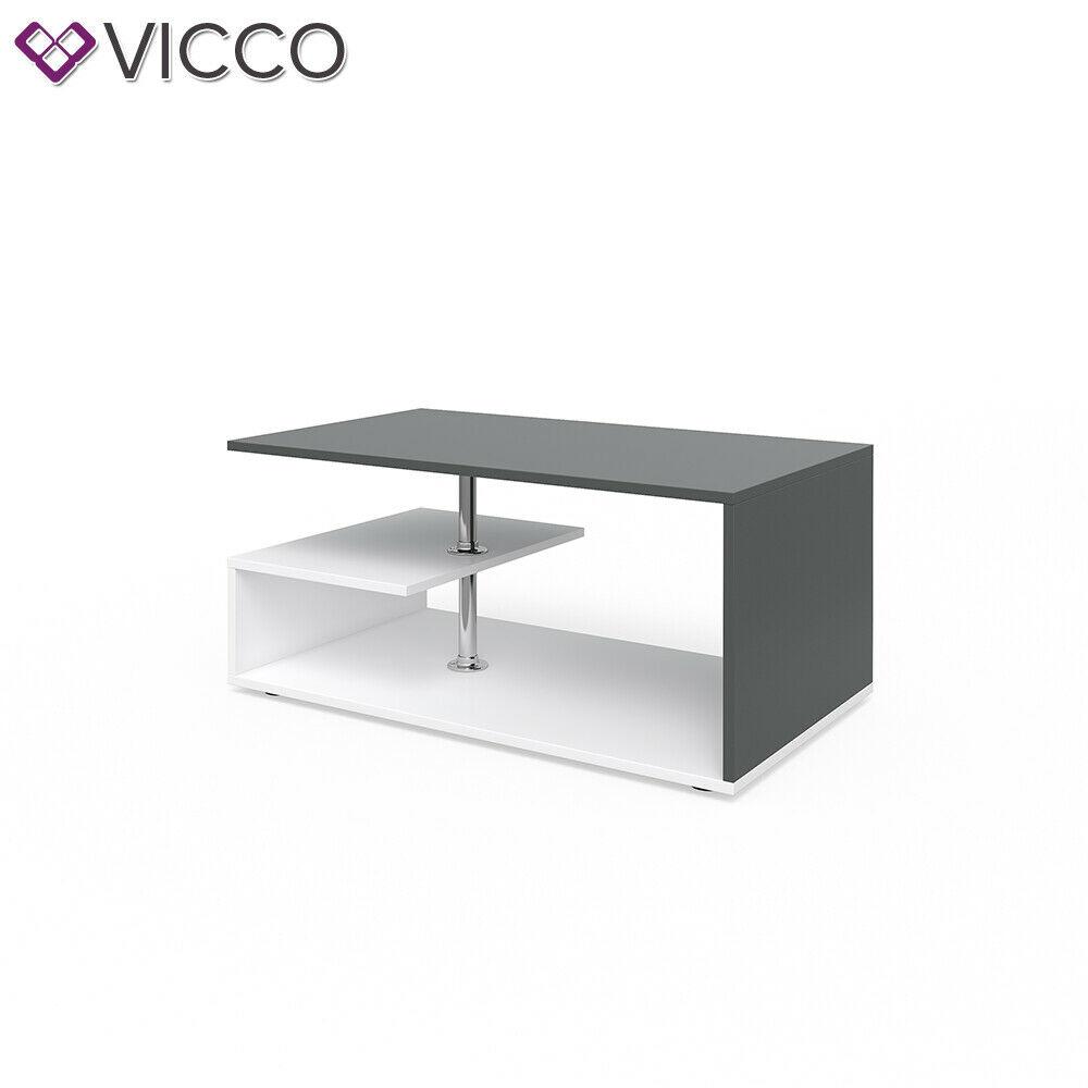 Vicco Tavolino da divano Guillermo Tavolino da salotto bianco antracite 91x52