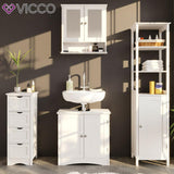 Vicco mobile per bagno Bianco Specchiera Credenza di base per lavabo Armadio per