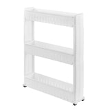 Scaffale portaoggetti con ruote 72x12x54,5cm Bianco Carello Bagno Cucina