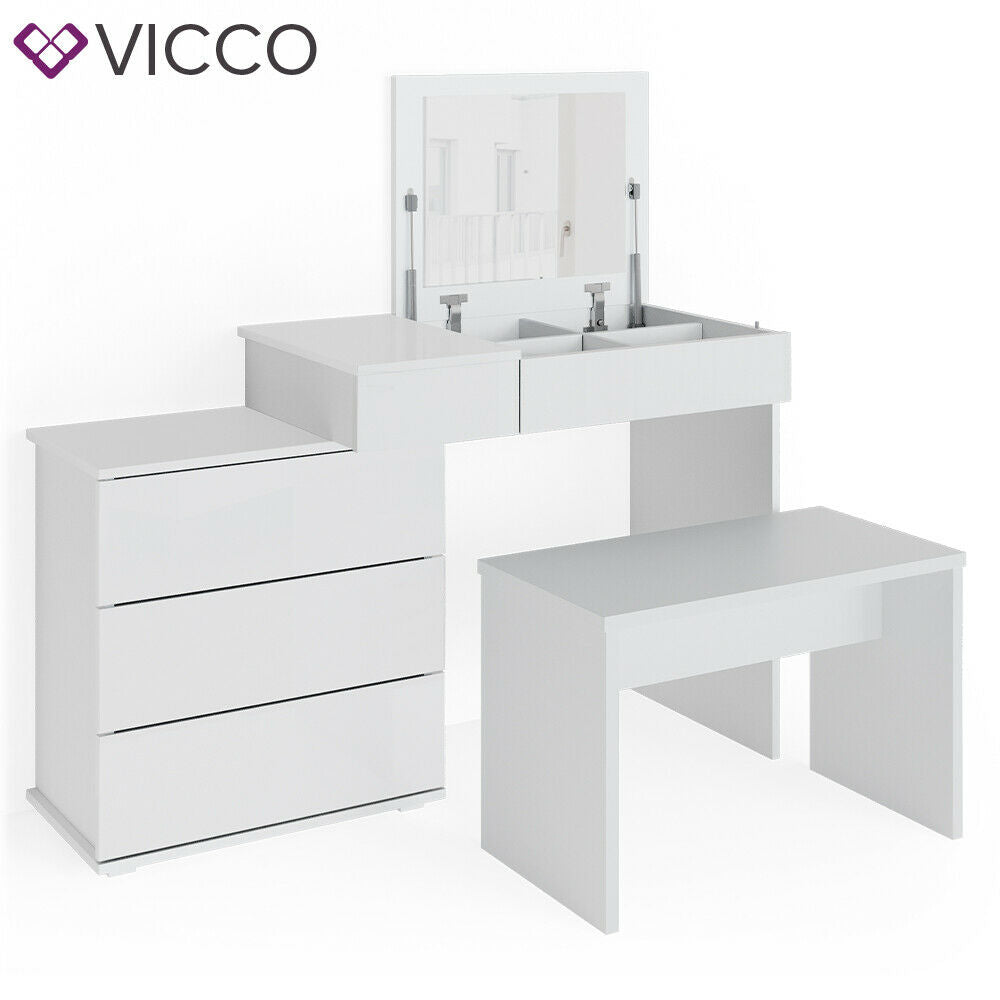 Vicco Toeletta da trucco Lotos bianco Toilette Toeletta make-up 4 cass