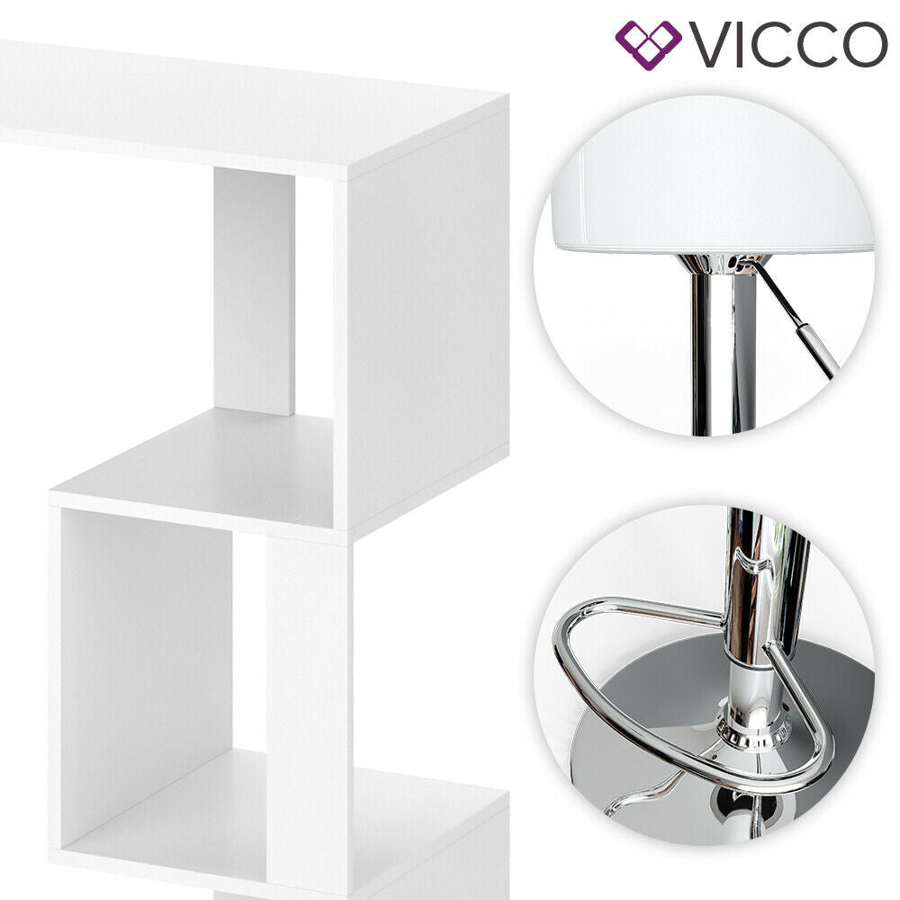 MOBILE BAR TAVOLO alto tavolo da cucina scabelli da bar Dana bianco Vicco  EUR 220,90 - PicClick IT