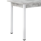 Tavolo da Pranzo/Cucina con Gambe in Acciaio 120x60cm Effetto Cemento/Bianco