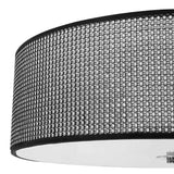 Lampadario a Sospensione Con Strass di Diamante e Vetro 160W Moderno 40cm Nero