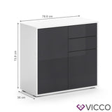 VICCO Comodino AVOLA Credenza Armadio multiuso Armadio Bianco