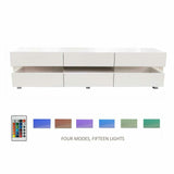 Mobile TV Porta Televisore con Luci LED Telecomando Design Moderno 3 Ante Bianco