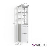 Vicco mobile per bagno Bianco Specchiera Credenza di base per lavabo Armadio per