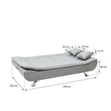 Divano letto a 3 posti Sofa divano letto in tessuto Grigio