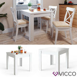 Tavolo da cucina Namos 80x80cm bianco piccolo quadrato Vicco