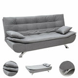 Divano letto a 3 posti Sofa divano letto in tessuto Grigio