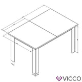 VICCO Tavolo da pranzo KARLOS 140cm Bianco Noce Tavolo da sala da pranzo