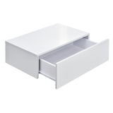 Mensola da parete con cassetto - Bianco laccato lucido x 2