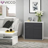 VICCO Comodino AVOLA Credenza Armadio multiuso Armadio Bianco