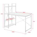 Scrivania Con Scaffale Tavolo da Ufficio Computer Lavoro PC Bianca