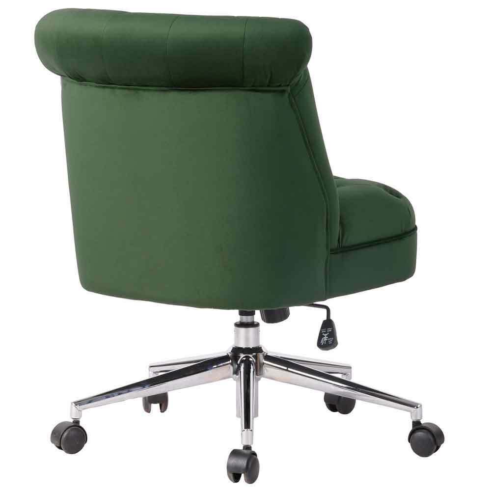 Poltrona sedia Scrivania Ufficio Girevole Tessuto Velluto Design Moderno Verde