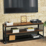 Mobile TV Televisore Legno Metallo Libreria 3 Ripiani Design Moderno Industriale