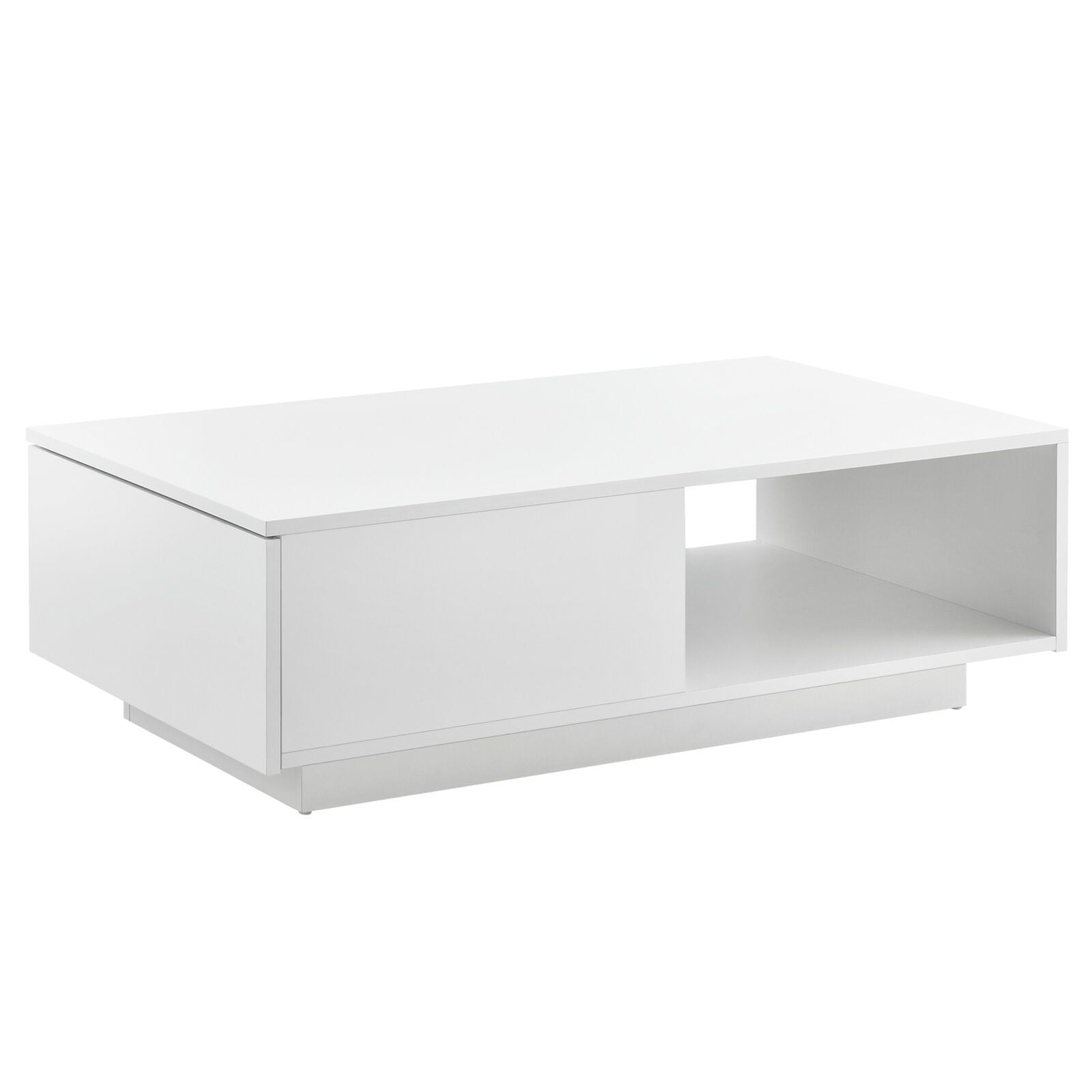 Tavolino da caffè con Cassetto e Ripiano Tavolino da Salotto 95x55x31 cm Bianco