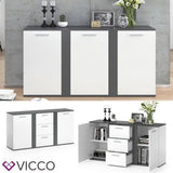 VICCO Credenza NOVELLI Credenza alta Cassettone Madie Scaffale 2 ante Scaffale