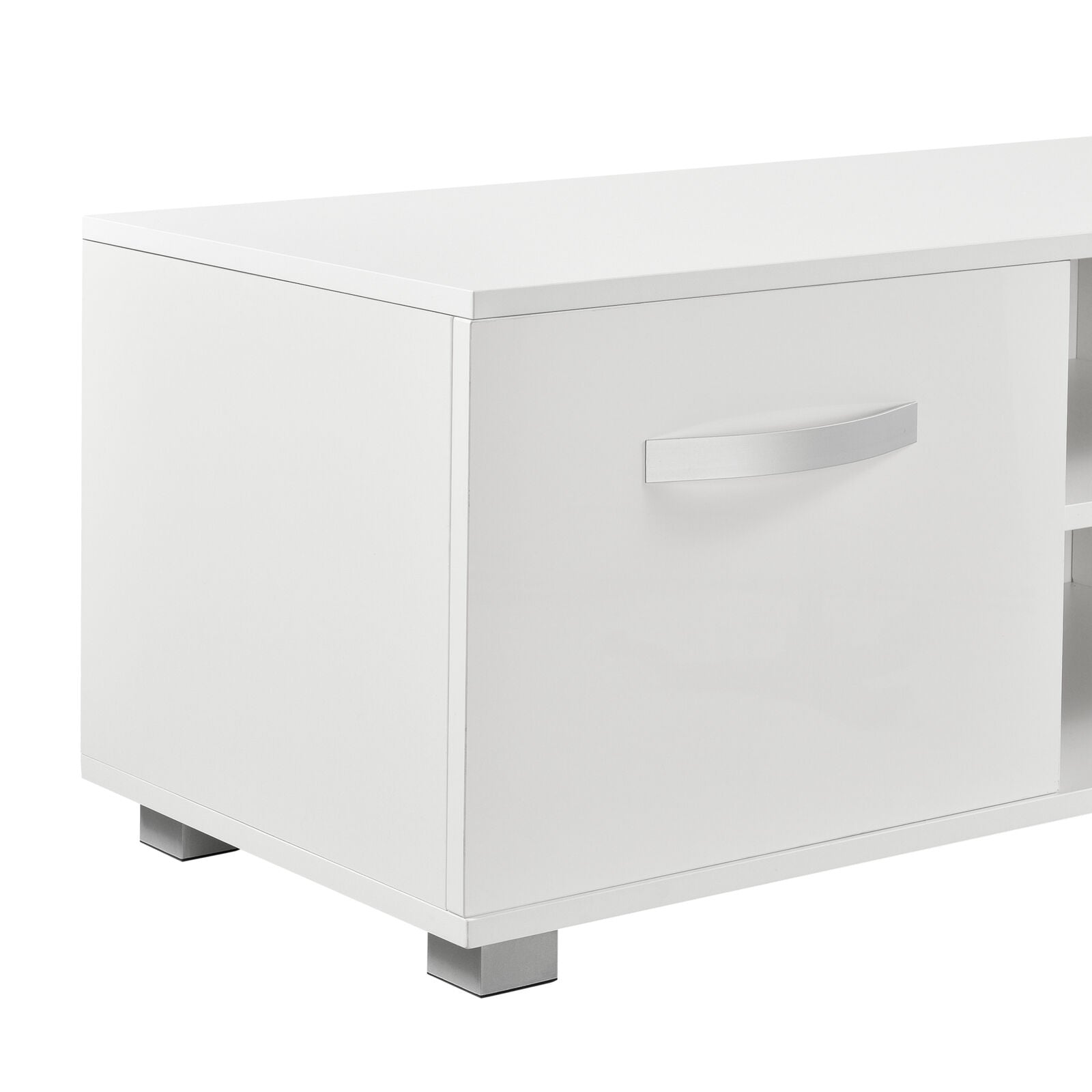 Mobile Porta TV con 2 Armadi e 2 Ripiani Supporto TV Consolle - Bianco –  Vicco