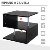 Tavolino Da Salotto Basso con Ripiani Arredamento Moderno in Legno Nero