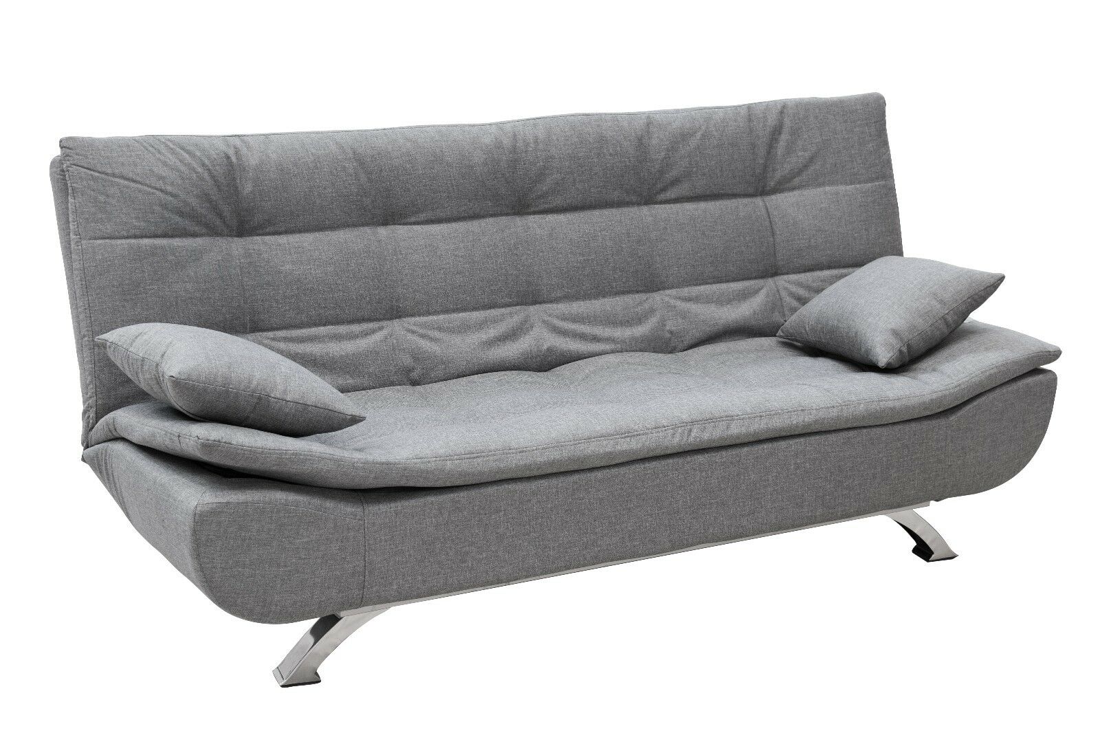 Divano letto a 3 posti Sofa divano letto in tessuto Grigio