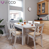 Tavolo da cucina estraibile 120-160x80cm bianco Tavolo Vicco