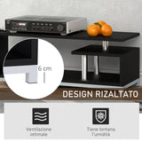 Mobile Porta TV Moderno con Ripiano in Legno Nero