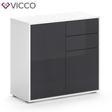 VICCO Comodino AVOLA Credenza Armadio multiuso Armadio Bianco