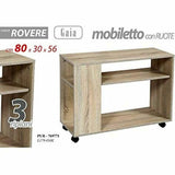 Tavolino Divano Libreria Design Moderno 2 Ripiani Ruote Mobile TV Casa Quercia