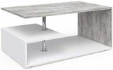 Tavolino da Divano Tavolino da Salotto Bianco Cemento Guillermo 91x52