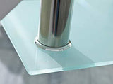 Tavolino Metallo, Vetro Bianco, Cromo Trasparente 100x60x45 h cm.