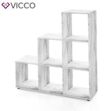 Vicco Mobiletto scala divisorio 6 scomparti conservazione 105 cm Cemento