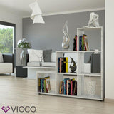 Vicco Mobiletto scala divisorio 6 scomparti conservazione 105 cm Cemento