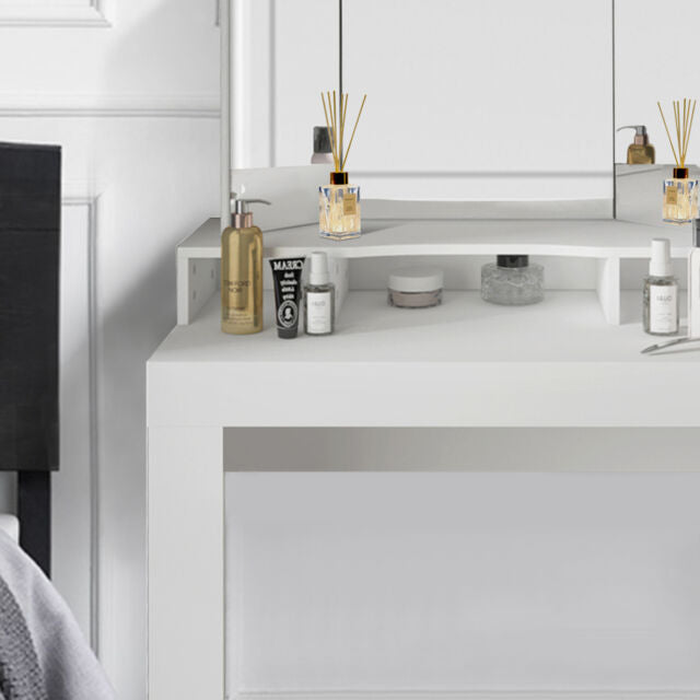 TOELETTA PER TRUCCO bianco LED specchiera toilette tavolo make-up con  specchio EUR 145,99 - PicClick IT