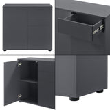 Credenza CONSOLE CASSETTIERA ARMADIO SOGGIORNO ARMADIO GRIGIO SCURO