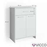 VICCO Armadietto da bagno KIKO 80 x 60 cm bianco - Armadietto a colonna Bagno