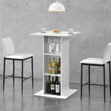 Tavolino da bar Scaffale tavolo mensola 110x70x70cm Bianco