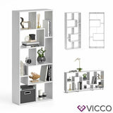 Vicco Scaffale divisorio Noa Scaffale 8 scomparti Mensola alta Bianco