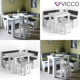 VICCO Set panca ad angolo ROMAN Set sala da pranzo Set sedie Set sedie da cucina