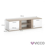 VICCO TV Credenza bassa NOVELLI 155 cm Credenza Armadio per tv Tavolino per tv