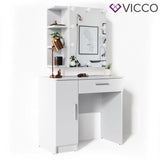 Vicco Toletta da trucco Fynnia Tavolo cosmetici Toletta Specchio LED Bianco